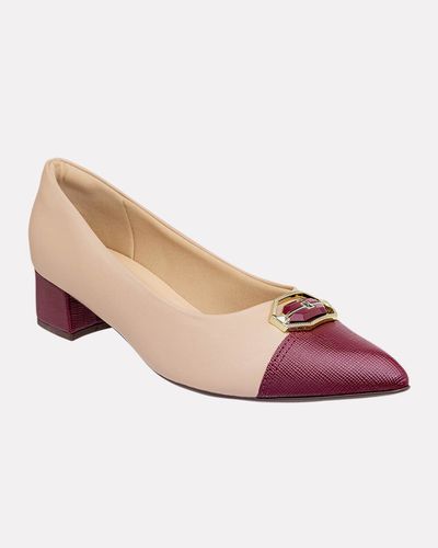 Scarpin Salto Baixo Jade - Fendi / Vinho - Pé Relax Sapatos Confortáveis