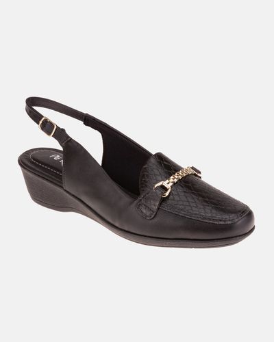 Slingback Mule Lírio - Preto - Pé Relax Sapatos Confortáveis
