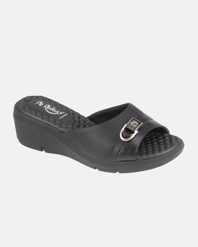 Tamanco Anabela Papoula - Preto - Pé Relax Sapatos Confortáveis