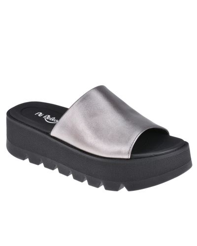 Tamanco Ixora Anabela Alto - Pewter - Pé Relax Sapatos Confortáveis