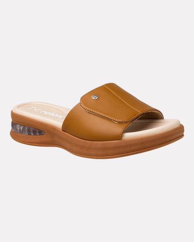 Tamanco Ajustável em Velcro Camélia - Mascavo - Pé Relax Calçados Confortáveis
