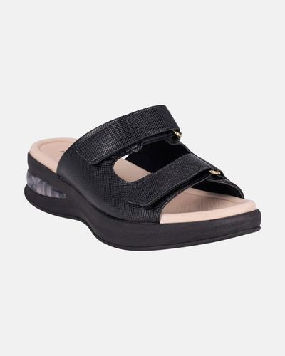 Tamanco Ajustável em Velcro Camélia - Preto - Pé Relax Calçados Confortáveis