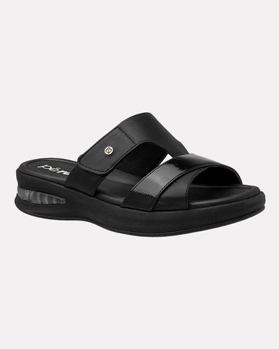 Tamanco com Velcro Camélia - Preto - Pé Relax Calçados Confortáveis