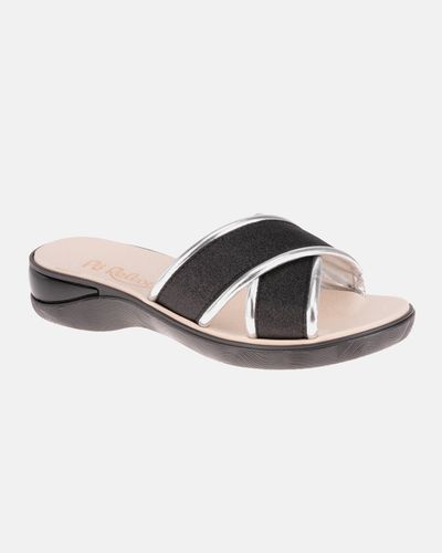 Tamanco Helianto - Preto / Prata - Pé Relax Sapatos Confortáveis