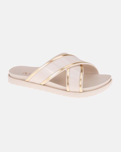 Tamanco Lótus - Creme / Dourado - Pé Relax Sapatos Confortáveis