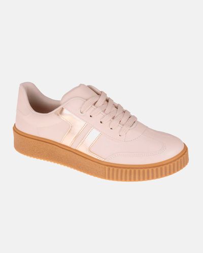 Tênis Flatform Calêndula - Off White - Ouro Light - Pé Relax Sapatos Confortáveis