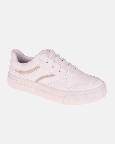 Tênis Flatform Lobélia - Branco / Níquel - Pé Relax Sapatos Confortáveis