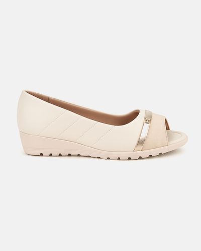 Sapato Aberto Tília - Off White - Pé Relax Sapatos Confortáveis
