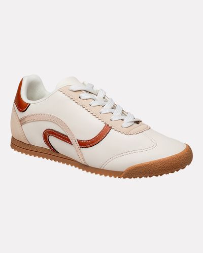 Tênis Casual Retrô Aster - Off White / Ocre - Pé Relax Calçados Confortáveis