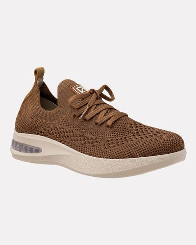 Tênis Crisântemo Knit - Mascavo - Pé Relax Calçados Confortáveis