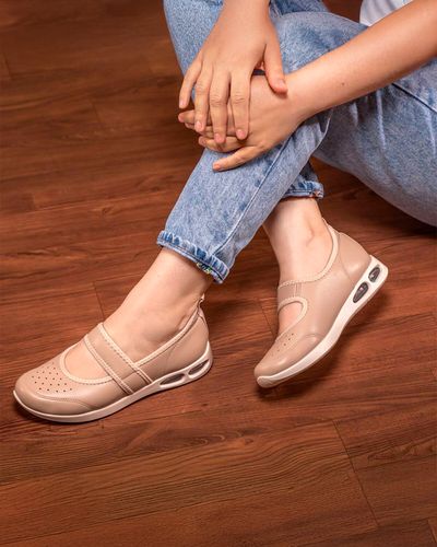 Tênis Boneca Crisântemo - Marfim - Pé Relax Sapatos Confortáveis