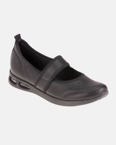 Tênis Boneca Crisântemo - Preto / Sola Preta - Pé Relax Sapatos Confortáveis