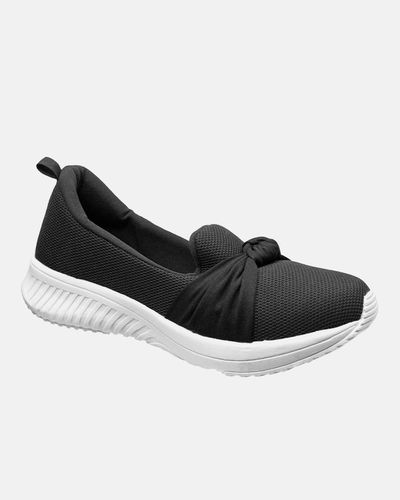 Tênis Slip On Girassol - Preto / Sola Branca - Pé Relax Calçados Confortáveis