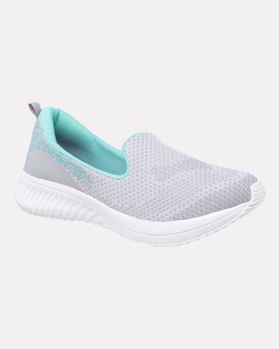 Slip On Peônia - Cinza / Verde Água - Pé Relax Calçados Confortáveis