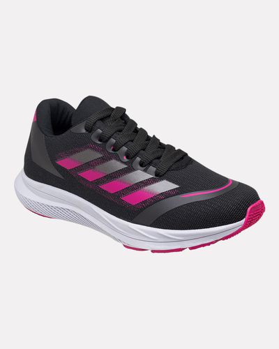 Tênis para Caminhada Maranta - Preto / Fucsia - Pé Relax Calçados Confortáveis