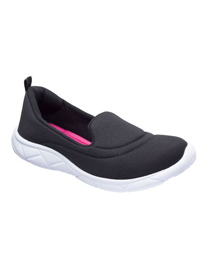 Tênis Slip On Ultra Leve Amaranto - Preto sola Branca - Pé Relax Sapatos Confortáveis