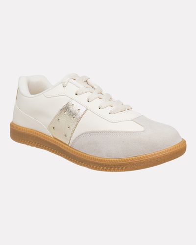 Tênis Samba Torênia - Off White / Ouro - Pé Relax Calçados Confortáveis