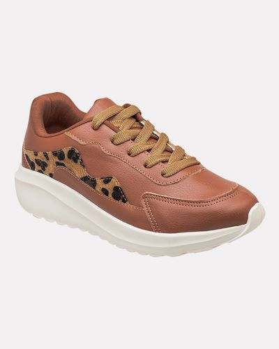 Sneaker Ortopédico Bromélia - Caramelo / Onça - Pé Relax Calçados Confortáveis