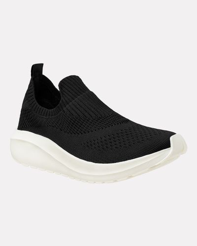 Tênis Ortopédico Bromélia Knit - Preto / Off White - Pé Relax Calçados Confortáveis