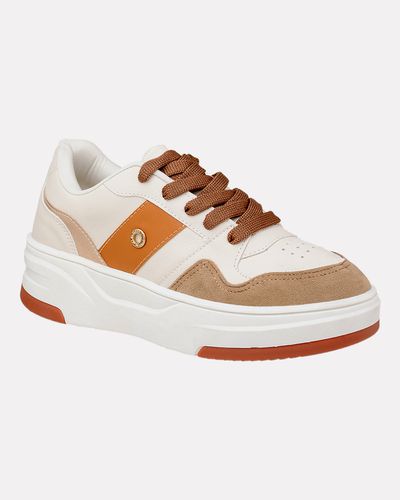 Sneaker Feminino Extremosa - Off White / Caramelo - Pé Relax Calçados Confortáveis