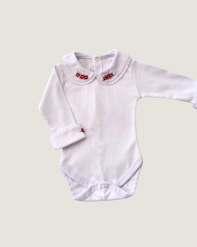 Body Paris com Bordados Vermelho