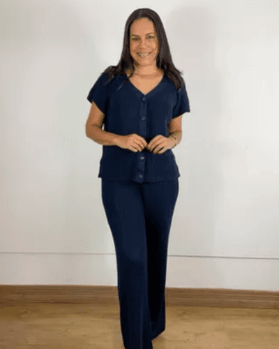 Conjunto Trico Thaise Azul Marinho - ENTRE COMADRES