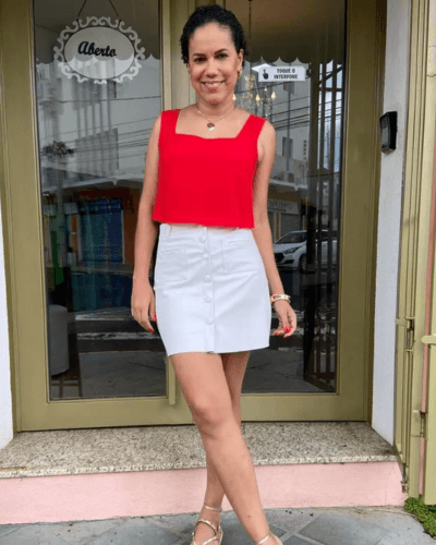 Cropped Romana Vermelho - ENTRE COMADRES