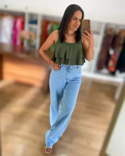 Cropped Naide Verde Militar - ENTRE COMADRES