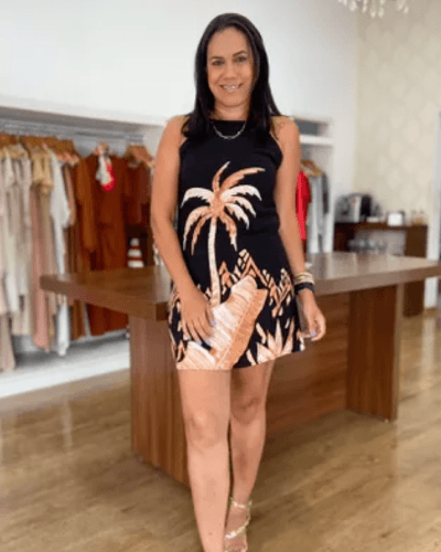 Vestido Ariane Estampado Preto - ENTRE COMADRES