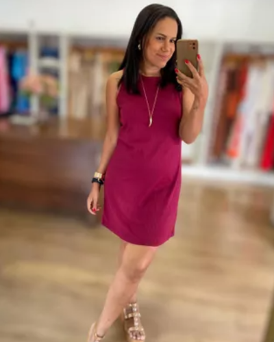 Vestido canelado Bordo - ENTRE COMADRES