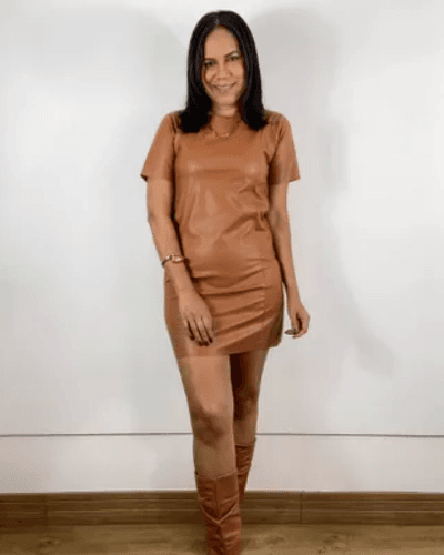 Vestido Celine Courino Caramelo - ENTRE COMADRES