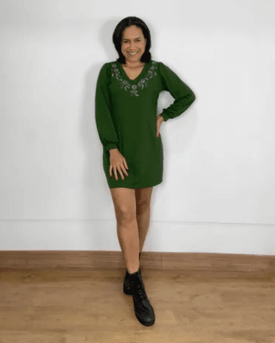 Vestido Chloe Bordado Verde - ENTRE COMADRES