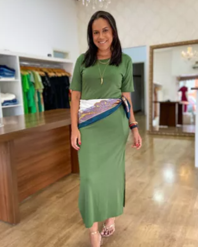 Vestido Elis Verde Militar - ENTRE COMADRES