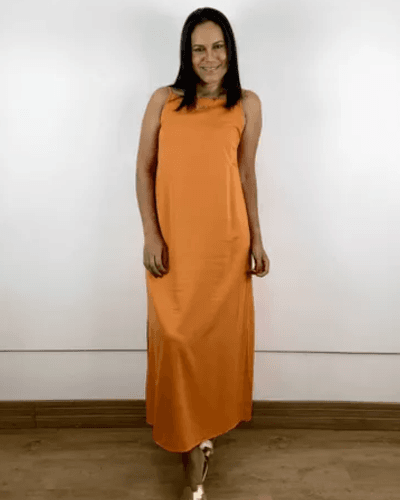 Vestido Isabel Laranja - ENTRE COMADRES