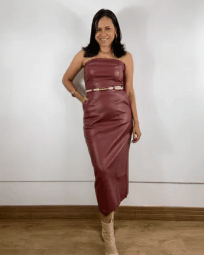 Vestido Karen Marsala