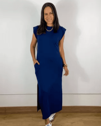 Vestido Midi Muscle Azul Marinho - ENTRE COMADRES