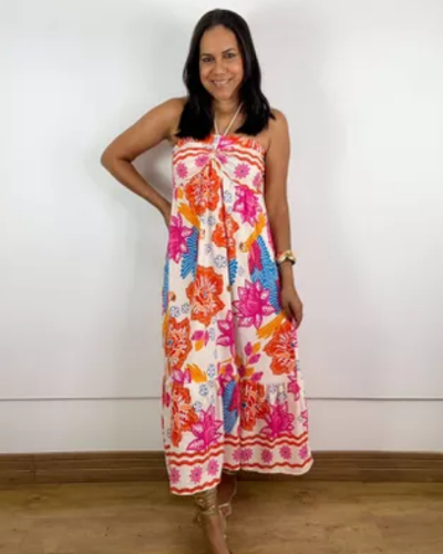 Vestido Stella Estampado Branco - ENTRE COMADRES