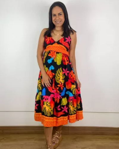 Vestido Taila Estampado Preto - ENTRE COMADRES