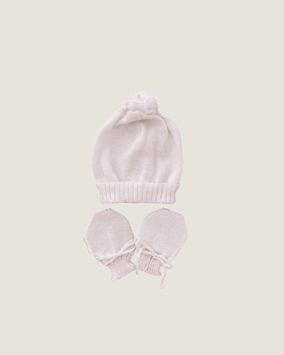 Kit de Touquinha e Luvinha Lisa Off White