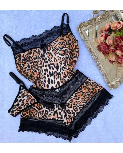 Baby Doll + Calcinha - Onça Preto - DONA DE MIM (@donaademimstore)