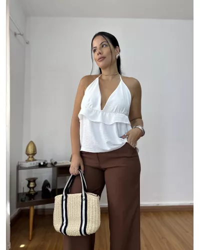 Blusa Frente Única Babado Off