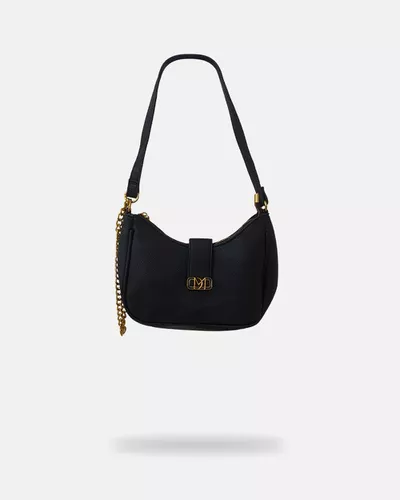 Bolsa Meia-Lua Transversal Caroline - Preto - Pé Relax Calçados Confortáveis