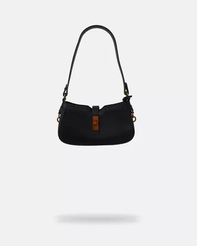 Bolsa Baguette Transversal Daniela - Preta - Pé Relax Calçados Confortáveis