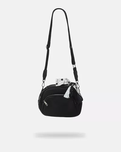 Bolsa Transversal Compacta Alice - Preta - Pé Relax Calçados Confortáveis