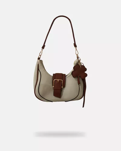 Bolsa Bolsa Meia-Lua Transversal Melissa - Cream - Pé Relax Calçados Confortáveis
