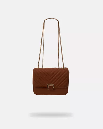 Bolsa Transversal Grande Paula - Caramelo - Pé Relax Calçados Confortáveis