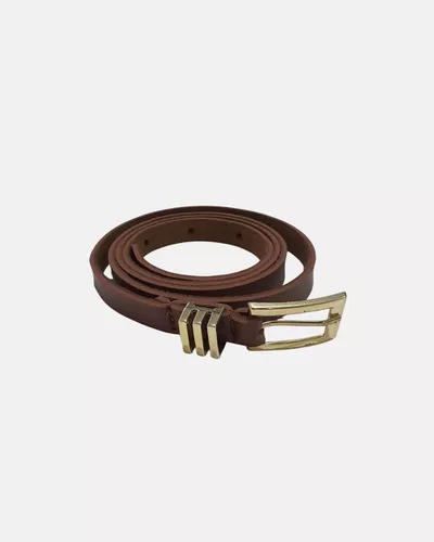 Cinto Maison Feminino Fino - Caramelo - Pé Relax Calçados Confortáveis