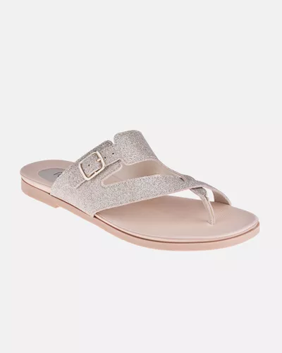 Chinelo Cosmos - Glitter Champagne - Pé Relax Calçados Confortáveis