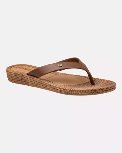 Chinelo Para Esporão E Fascite Flat Agapanto - Caramelo - Pé Relax Calçados Confortáveis