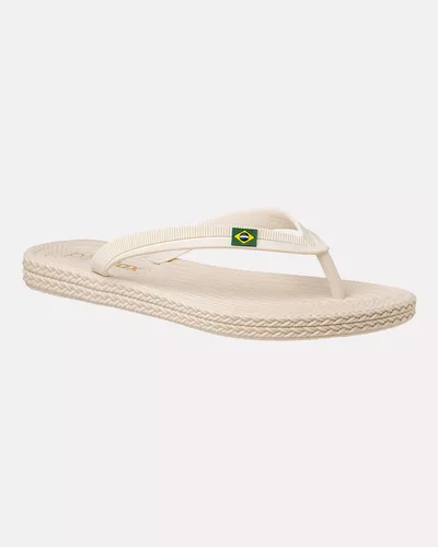 Chinelo Flat Agapanto Brasil - Off White - Pé Relax Calçados Confortáveis